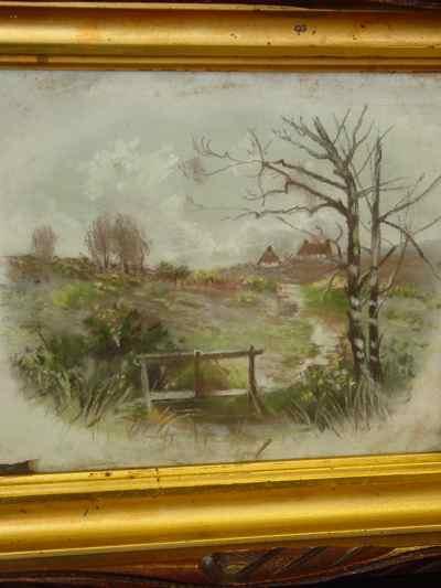 The Path Home Antique Original Pastel on Paper