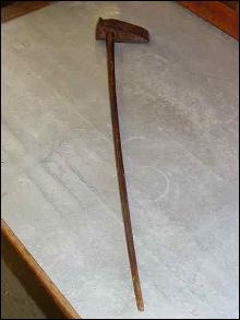 Antique Hand Forged Iron & Oak Log Splitter