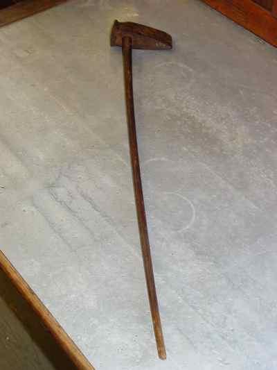 Antique Hand Forged Iron & Oak Log Splitter
