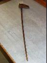 Antique Hand Forged Iron & Oak Log Splitter
