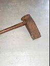 Antique Hand Forged Iron & Oak Log Splitter