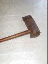 Antique Hand Forged Iron & Oak Log Splitter