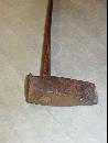Antique Hand Forged Iron & Oak Log Splitter