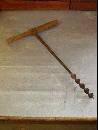 Antique Hand Forged Iron & Wood Auger