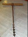 Antique Hand Forged Iron & Wood Auger