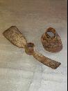 Pair of Antique Hand Forged Iron Hoe Heads