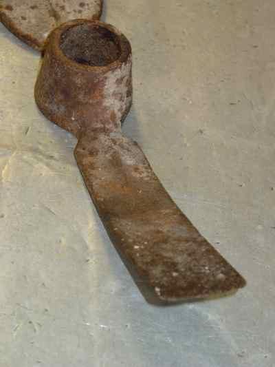 Pair of Antique Hand Forged Iron Hoe Heads