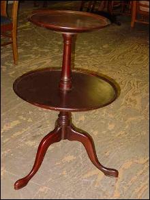Federal Style Mahogany Two-Tiered Tripod Butler's Table