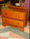 English Vintage 2 Drawer 1/4 Sawn Tiger Oak Chest of Drawers