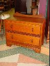 English Vintage 2 Drawer 1/4 Sawn Tiger Oak Chest of Drawers