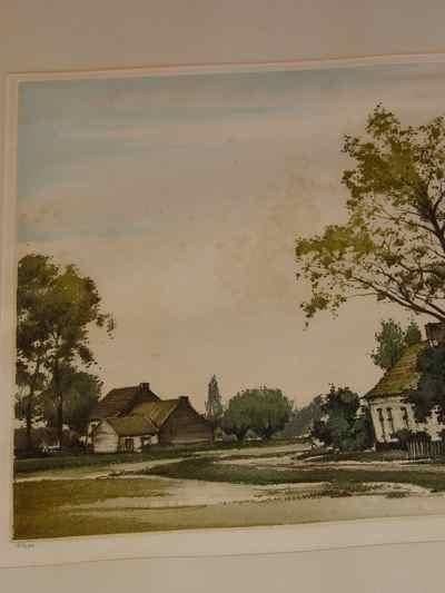 Au Bout Du Villa Signed & Numbered Roger Hebbelinck Etching