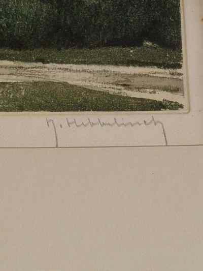 Au Bout Du Villa Signed & Numbered Roger Hebbelinck Etching