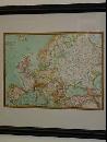 Framed Antique European Map