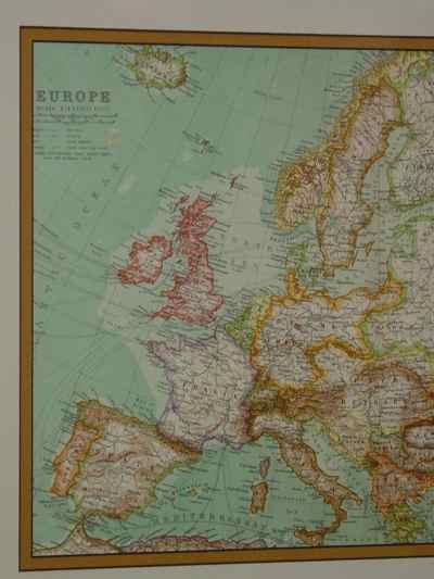 Framed Antique European Map