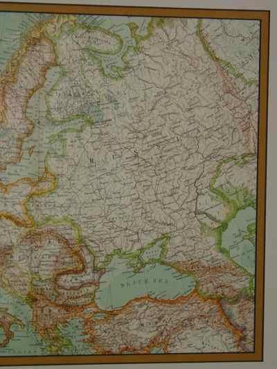 Framed Antique European Map