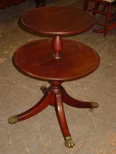 Federal Style Solid Mahogany Two-Tiered Butler's Table