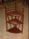 Antique Victorian Bamboo Three Tiered Corner Shelf
