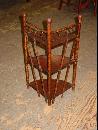 Antique Victorian Bamboo Three Tiered Corner Shelf