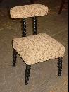 Antique Victorian Ebonized Mahogany Barley Twist Slipper Chair