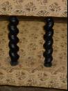 Antique Victorian Ebonized Mahogany Barley Twist Slipper Chair