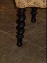 Antique Victorian Ebonized Mahogany Barley Twist Slipper Chair