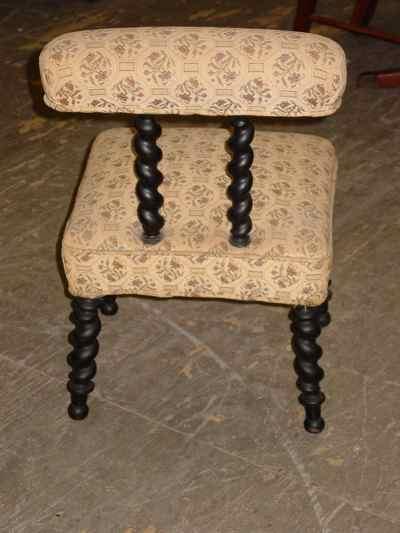 Antique Victorian Ebonized Mahogany Barley Twist Slipper Chair