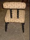 Antique Victorian Ebonized Mahogany Barley Twist Slipper Chair