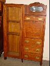 Antique Solid 1/4 Sawn Tiger Oak Combination Bookcase Desk