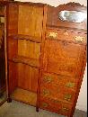 Antique Solid 1/4 Sawn Tiger Oak Combination Bookcase Desk