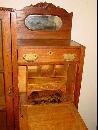 Antique Solid 1/4 Sawn Tiger Oak Combination Bookcase Desk