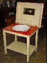 German Vintage FlipTop Painted Solid Pine Washstand
