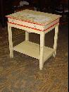 German Vintage FlipTop Painted Solid Pine Washstand