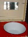 German Vintage FlipTop Painted Solid Pine Washstand