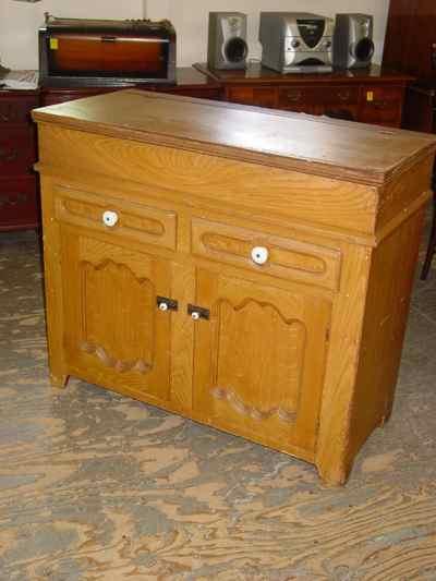German Antique Solid Pine Dry Sink