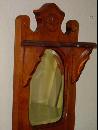 English Antique Solid Walnut Wall Hanging Shaving Mirror
