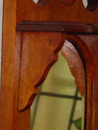 English Antique Solid Walnut Wall Hanging Shaving Mirror
