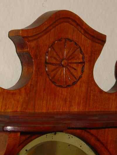 English Antique Solid Walnut Wall Hanging Shaving Mirror