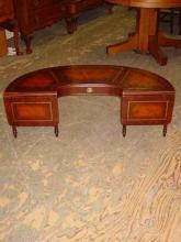 Cowen Mahogany Leather Top Coffee Table With Drop Leaf Extensions