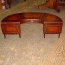Cowen Mahogany Leather Top Coffee Table With Drop Leaf Extensions