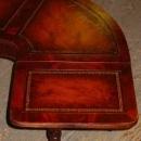 Cowen Mahogany Leather Top Coffee Table With Drop Leaf Extensions