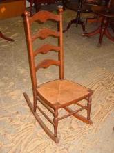Antique Solid Cherry Ladder Back Rocker