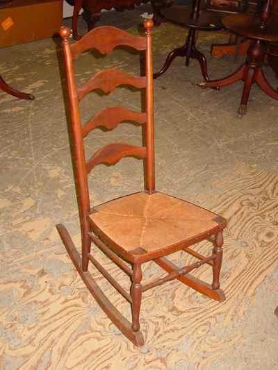 Antique Solid Cherry Ladder Back Rocker