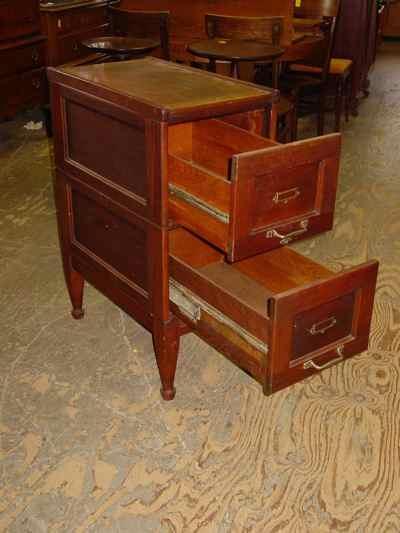 Antique Solid Mahogany File Cabinet