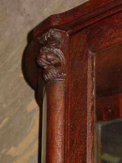Antique Solid 1/4 Sawn Tiger Oak Bowfront Claw Foot China Cabinet