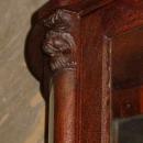 Antique Solid 1/4 Sawn Tiger Oak Bowfront Claw Foot China Cabinet