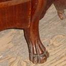 Antique Solid 1/4 Sawn Tiger Oak Bowfront Claw Foot China Cabinet