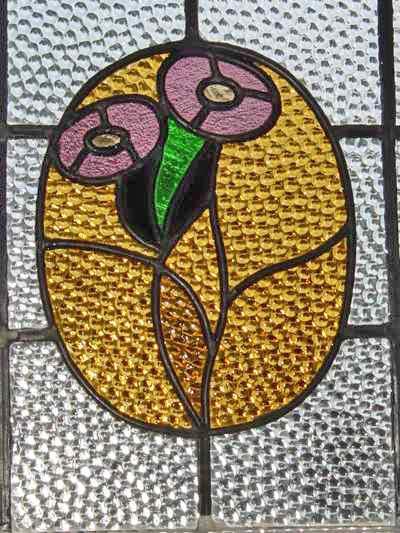 Duo Purple Rose Antique Stained Glass