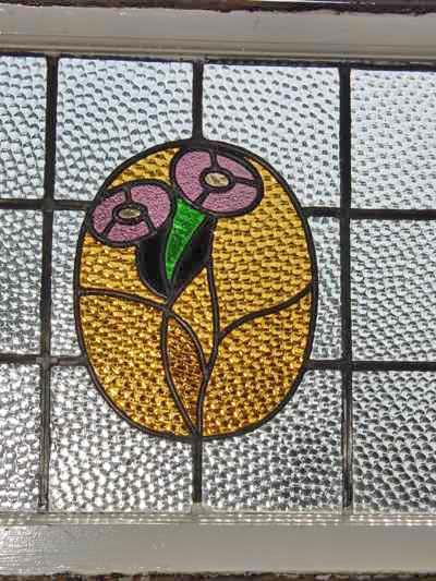 Duo Purple Rose Antique Stained Glass