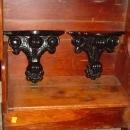 Pair of Solid Mahogany Black Painted Wall Sconces