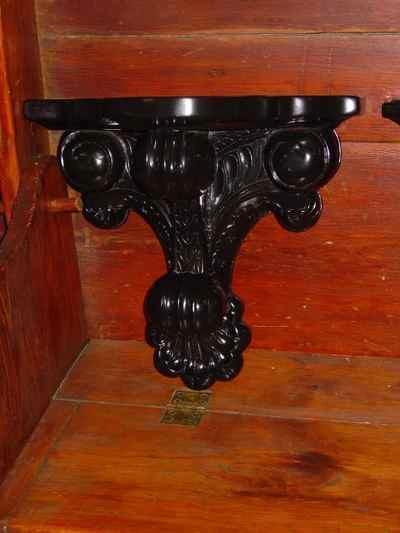 Pair of Solid Mahogany Black Painted Wall Sconces